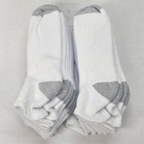Kids White Athletic Socks with Gray Toe and‎ Heel 9 Pair Pack Size S 3-7 - Picture 3 of 7